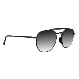 Mens Navigator Smoke Gradient Lens Black Metal Frame Geometric Sunglasses New